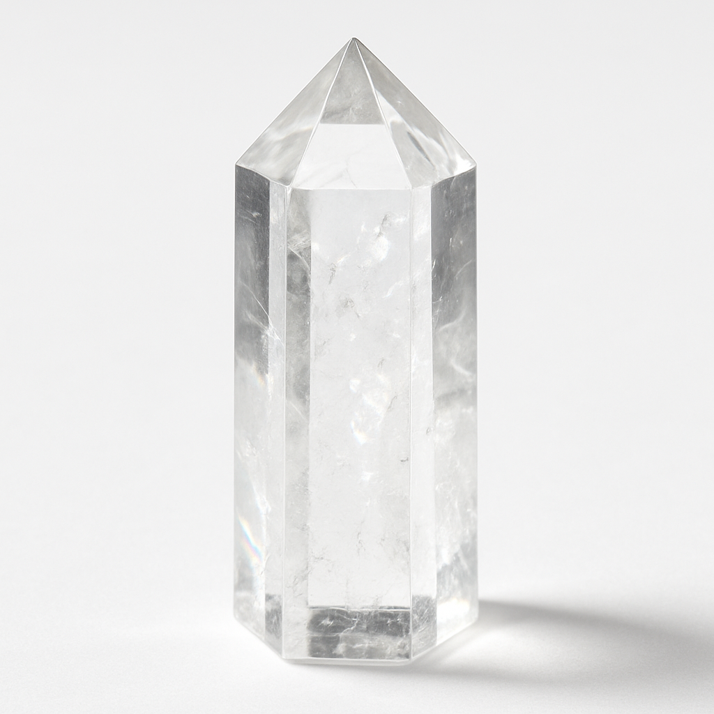 clear quartz tower