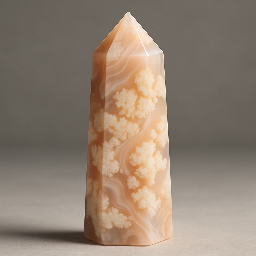 flower agate obelisk