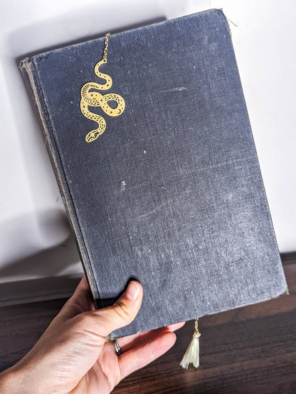 Celestial Snake Gold Chain Bookmark With Tassel or Crystal