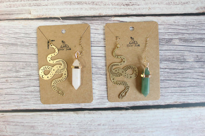 Celestial Snake Gold Chain Bookmark With Tassel or Crystal