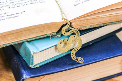 Celestial Snake Gold Chain Bookmark With Tassel or Crystal