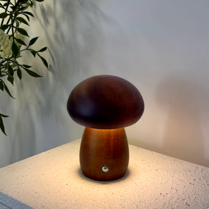 Wooden Mushroom Lamps