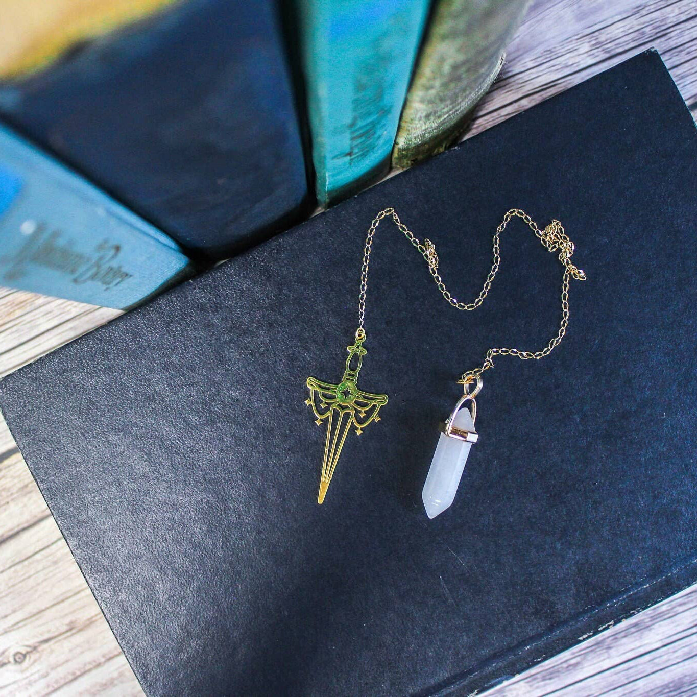 Fantasy High Fae Sword Gold Chain Bookmark