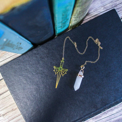 Fantasy High Fae Sword Gold Chain Bookmark