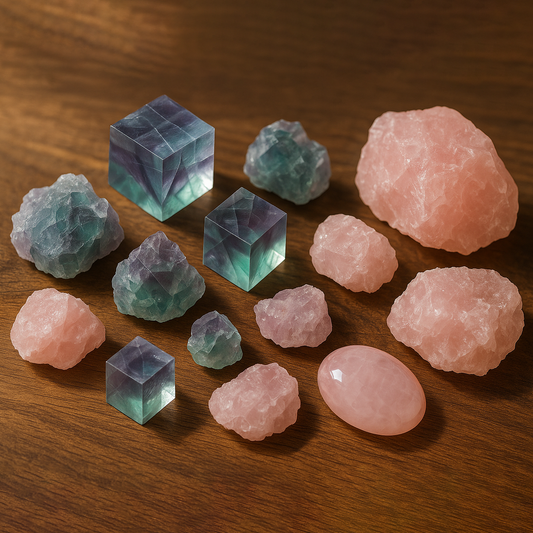 rough flourite  quartz