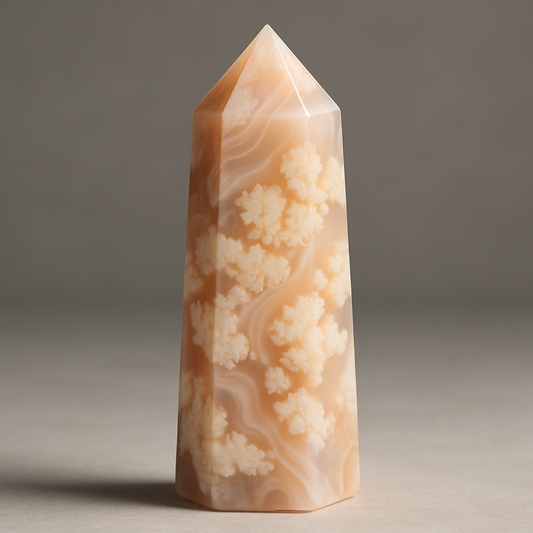 flower agate obelisk