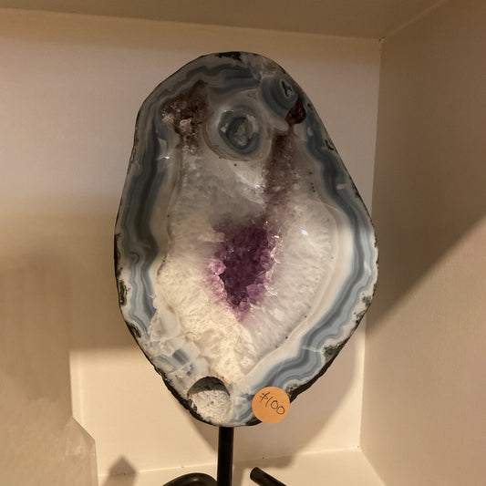 large mineral on a stand