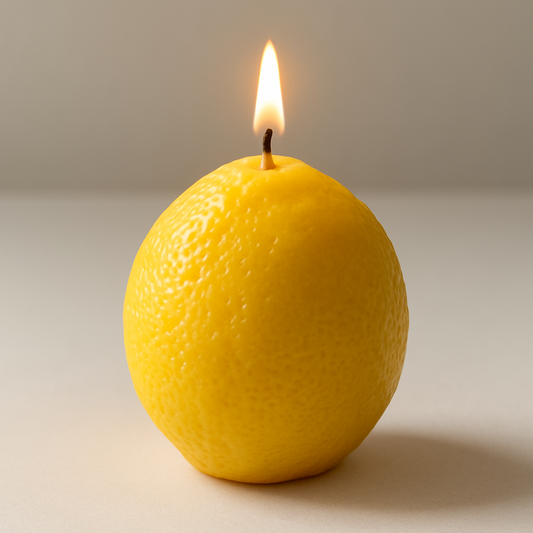 Lemon shaped candle
