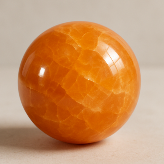 orange calcite sphere