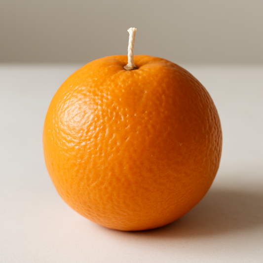 Whole orange shaped candle